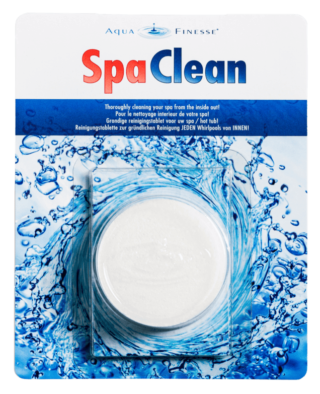 AquaFinesse-Spa-Clean-tablet-putkiston-puhdistustabletti-edestä-kuvattuna